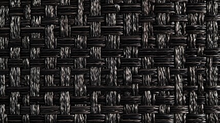 Detailed Close-up of Dark Gray Woven Fabric Texture for Backgrounds and Design Projects