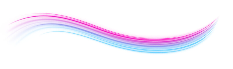 High speed IT technology concept, abstract stripes as data transfer on white background in png format. A colorful motion background of city light trails.	