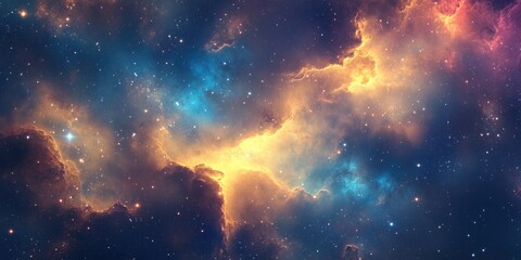Wall Mural - Starry Nebula with Pink and Blue Hues
