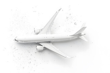 Wall Mural - Flying passenger airplane. A white jet plane Isolated on white background