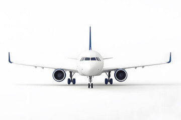 Wall Mural - Flying passenger airplane. A white jet plane Isolated on white background