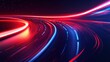 © Alfan Mask - Abstract futuristic road with vibrant neon red and blue light streaks at high speed