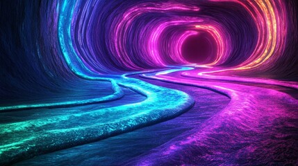 Wall Mural - a modern technology background and banner featuring an overlay of abstract curved lines in a wave pa