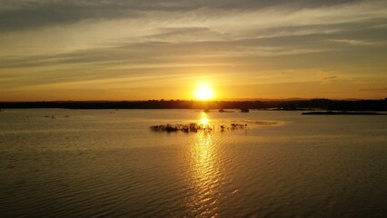 Wall Mural - sunset over the lake