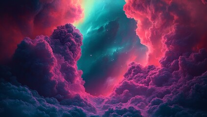 Wall Mural - this backdrop features a pastel rainbow unicorn, a hazy pink fantasy sky, sparkling stars, a charmin