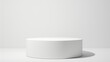 © Kristina - White podium mockup cylinder shape isolated on white background Pedestal stage or platform for product presentation with empty space for display photo template