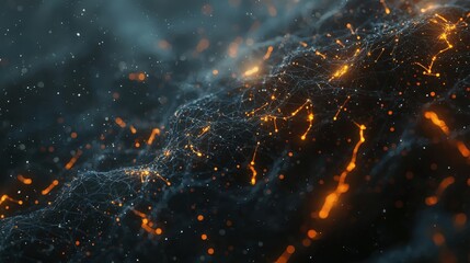 Wall Mural - abstract futuristic technology background featuring a neural network visualization with glowing ai n