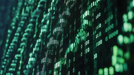 Abstract binary code wall