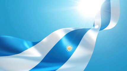 Wall Mural - Argentina Flag Waving Gracefully Under Bright Sunlight: A Vibrant National Symbol