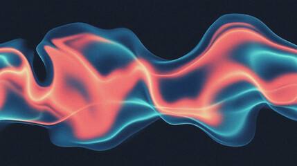 Wall Mural - abstract background with blurred wavy lines in blue and orange colors