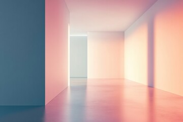 Fototapete - Modern minimalist space with soft gradient lighting for creative text placement and design focus. Generative AI
