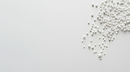 Wall Mural - White spheres scattered on a white background