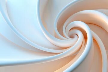 Canvas Print - Swirling Abstract Design with Soft Light and Smooth Curves in Blue and Cream Tones Ideal for Modern Backgrounds