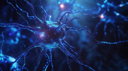 Wall Mural - glowing neural network visualization. symbolizing artificial intelligence, data flow, and futuristic