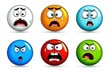© Thanyarat - Emoji flat characters vector set Emojis icon collection in sad, crying, weird, in love, sick and funny facial expressions emoji elements in white isolated background Vector illustration emoticons