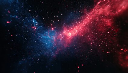 Wall Mural - A space scene with a blue and red galaxy
