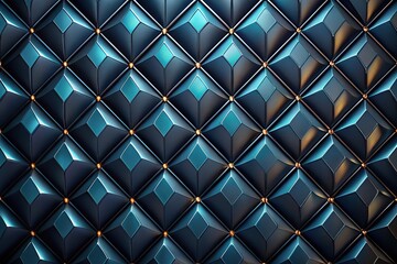 Canvas Print - Dark, abstract 3D diamond wallpaper with black background.