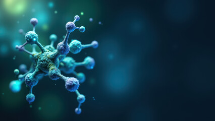 Wall Mural - Image showing a close-up of the protein structure of Semaglutide.