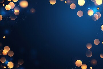 Wall Mural - Abstract blue background with golden bokeh lights, ideal for festive designs or presentations.