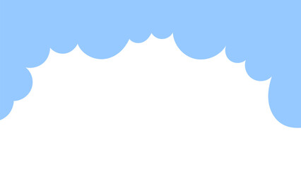 Wall Mural - Minimalistic blue cloud design on a white background, perfect for creative projects, presentations, or children's materials