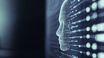 Wall Mural - the digital technology connection to big data is exemplified by abstract digital data flows on blue 