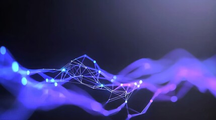 Wall Mural - a 3d rendering creates a futuristic digital cyberspace with an abstract technological network backgr