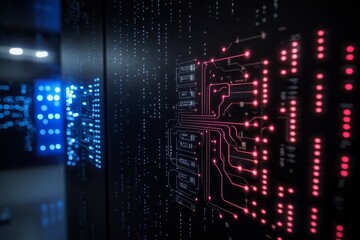 Wall Mural - generative ai technology was utilized to create an abstract design for circuit cyberspace