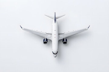 Wall Mural - Flying passenger airplane. A white jet plane Isolated on white background