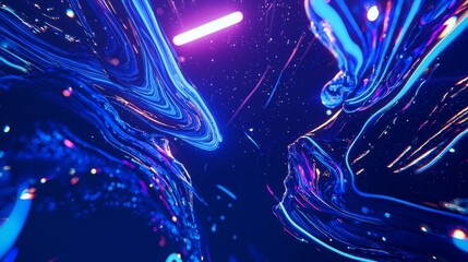 Wall Mural - stockstock: an innovative blue background formed by dynamic light streaks in fast motion