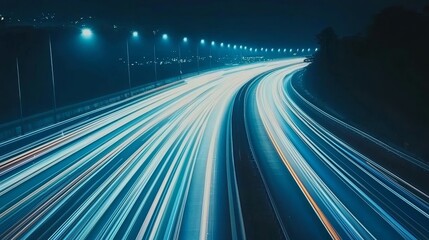 Wall Mural - stockfast motion dynamic light streaks form an innovative blue background