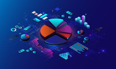 Wall Mural - technology background image, graph concept, stock market investment and finance, trading