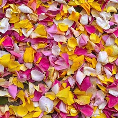 Canvas Print - Holi Celebration with Colorful Flower Petals, Holi 