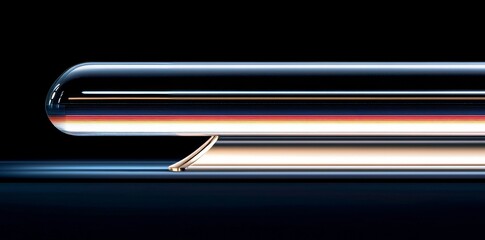 Wall Mural - a vibrant horizontal line shining against a dark backdrop