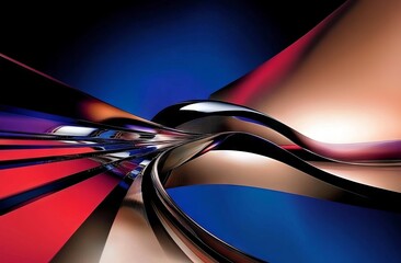 Wall Mural - an abstract backdrop featuring horizontally blurred strokes in shades of blue, beige, and brown