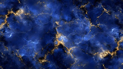 Wall Mural - Stunning Deep Blue Marble Pattern with Intricate Veins Resembling Ocean