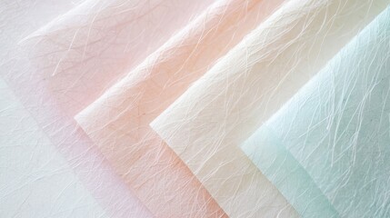 Wall Mural - Soft pastel textured fabric sheets arranged in a pleasing gradient.