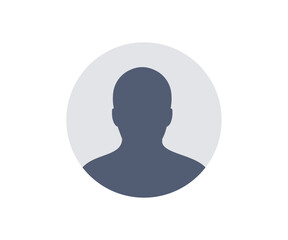 Poster - User profile icon. Profile picture, portrait symbol. User member, People icon in flat style. Circle button with avatar photo silhouette vector illustration.

