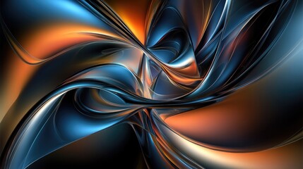 Wall Mural - abstract pattern of swirling colors in vibrant blue and orange