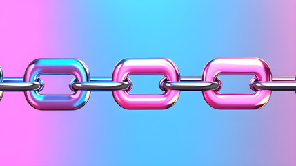 Connecting chains digital technology in a vibrant abstract environment graphic design creative concept