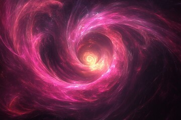 Wall Mural - Abstract Pink and Purple Swirling Nebula Cosmic Vortex Fantasy Art
