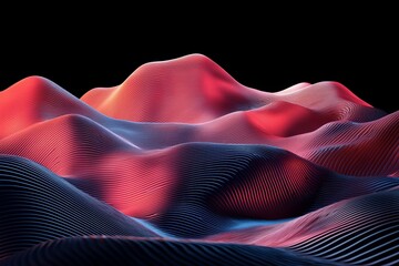 Wall Mural - abstract setting featuring glowing waves against a dark backdrop. technology: sophisticated futurist