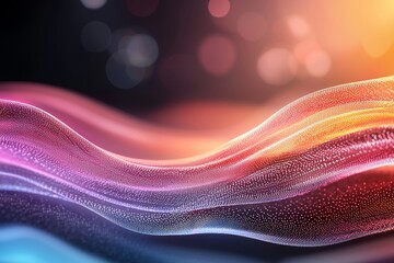 Wall Mural - a dark background with shimmering waves. technology: advanced futuristic template design
