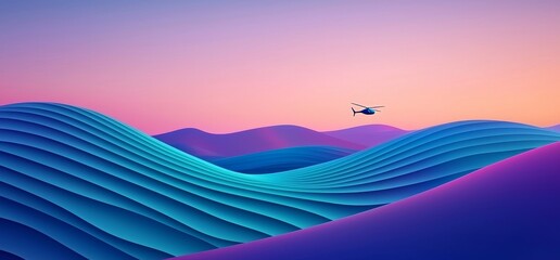 Wall Mural - the scene features a soft gradient flowing in a serene and dreamy manner, with abstract purple and p