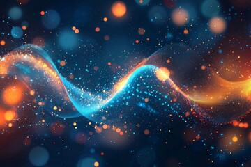 Wall Mural - radiant, colorful data streams flowing through fiber optics in a cutting-edge technological backgrou