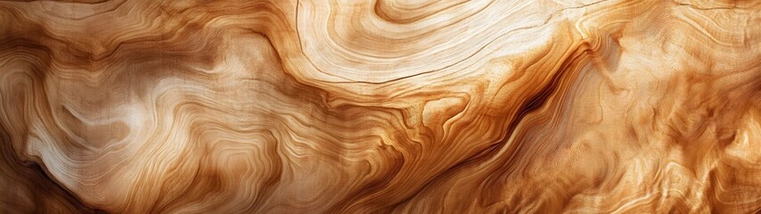Leinwandbilder - Beautifully swirling and flowing organic wood grain texture in shades of brown tan beige and golden tones  This abstract natural backdrop has a clean modern and elegant feel perfect for branding