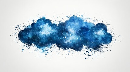 Wall Mural - High Resolution Photorealistic Blue Cloud Clipart on White Background