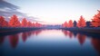© dongwei - Artistic Display of Vibrant Autumn Trees Reflecting on Calm Water