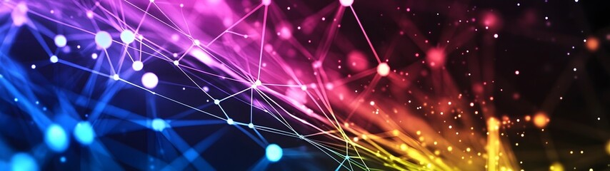 Leinwandbilder - Captivating abstract background showcasing a dynamic network of dazzling fractal connections bursting with vibrant digital energy technological innovation
