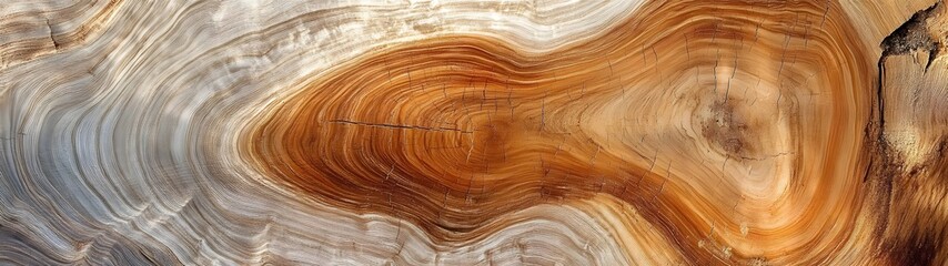 Leinwandbilder - Captivating abstract background with a mesmerizing wooden grain texture featuring flowing organic patterns and swirling lines in soothing earth tone colors