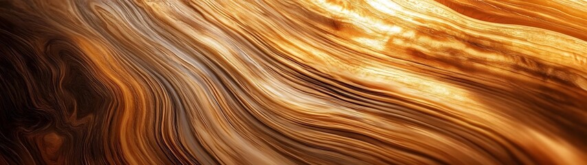 Leinwandbilder - Captivating abstract background with mesmerizing metallic waves flowing patterns and vibrant swirling textures in shades of gold bronze and copper  Elegant modern